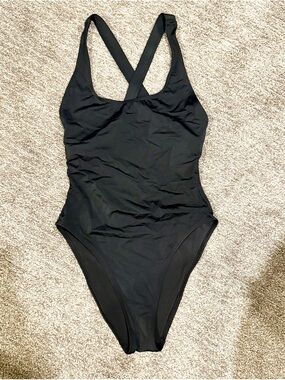 Andie Classic Tulum Black Cross-Back One-Piece